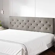 Celestial Sleep Diamond-Tufted Mid-Rise Upholstered Headboard, Wall or Bed Frame Mount - Full or Queen (Gray)