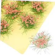 1 Sheet Grass Grain Static Grass Tuft Model Miniatures Lawn Decorations Small Plants Faux Greenery Miniature Cluster Static Grass Model Shrub Miniature Plastic Pink