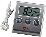 Easy to Read: Refrigerator Freezer Thermometer Alarm High & Low Temperature Alarms Settings