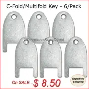 Kimberly Clark #770101 - C-Fold/Multifold Hand Towel Dispenser Key - (6/pk.)