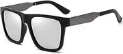[HAOMAO] Retro Square Mirror Polarzied Sunglasses For Men For Driving Uv400 Oversized Wide Leg Sun Glass