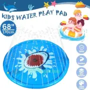 Splash Pad for Kids Dogs, 68" Sprinkle Play Mat Summer Water Toys Inflatable