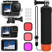 Accessory Kit for GoPro Hero 13 Black, oGoDeal Waterproof Protective Case + Underwater Floating Handle + Screen Protector + Red Filter + Anti-Fog Inserts