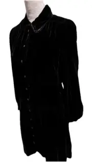 Cordelia Anthropologie Black Velvet Collared Long Sleeve Dress NWT Size 4