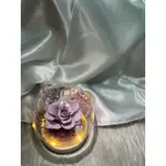 ｜紫色玫瑰玻璃花盅｜