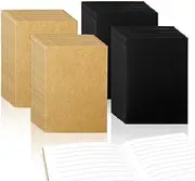 YEXPRESS 40 Pack Journal Notebooks Pocket Field Notebook, Portable Mini Lined Memo Notepad, 3.5 x 5.5 inches, Kraft and Black