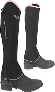 AK AKRS-1828 Neoprene Mini Chaps with Curved Zip Horse Riding Half Chap