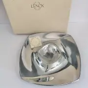 NIB 1999 Lenox Aero Metal 14" Chip & Dip Tray Removable Bowl Modern Minimalist