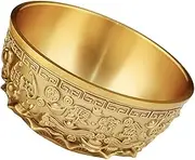 GREENADSCAPE Brass Fortune Basin Chinese Style Treasure Bowl Decor Home Office Decor