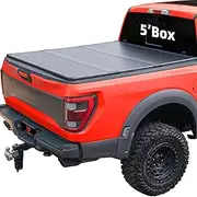 AutoBull Hard Top Tri Fold tonneau Cover Compatible with 2020-2023 Jeep Gladiator JT 5ft Bed (60.3") w/or w/o Trail Rail System, Alloy Steel and Fiberglass Made