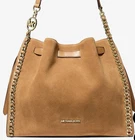 Michael Kors Mina Large Shoulder Leather Tote Bag Handbag Purse (Deer)