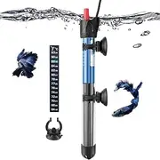 FEDOUR 25W 50W 100W 200W 300W Adjustable Aquarium Heater, Submersible Glass Heater for 10L-300L Fish Tank (100W for 40-100L)