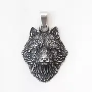 Wolf Stainless Steel Men Pendant Necklace