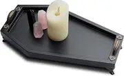 IRISVITA Coffin Tray (Redesigned) - Gothic Decor for Home, Spooky Decorative Tray, Goth Room Decor, Black Wooden Tray for Holding Crystal, Jewelry, Skull Mugs, Candles, Essential Oil.