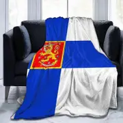 Finnish Flag Ultra-soft Micro Fleece Blanket Throw Super Soft Cozy Bed Blanket For Bed Sofa 50x40in 125x100cm