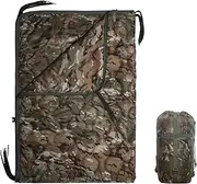 GHILEO Woobie Blanket, Army Poncho Liner with Zipper, Military Sleeping Bag, with A Compression Carrying Bag, for Hiking, Camping, Outdoor Survival