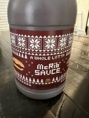 A Whole Lotta McRib Sauce Half Gallon UNOPENED McDONALDS IN HAND /FACTORY SEALED