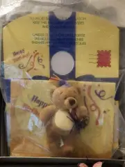 Cuddle Factory Mailable Plush Teddy Bear Happy Birthday Greeting Card NIP Rare