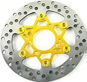 Motorcycle Front Rear Brake Disc Rotor Set UN&IVE&RSAL CNC 220 * 55MM 4 Holes Motorcycle Brake Disc For Ho&nd&a MSX125 M3 M5 M6 Z6 Electric For Mo&nk&ey Modify(Yellow1)