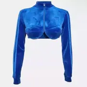 NWT Adidas Originals X Jeremy Scott Velour Crop Track Top Women's XL