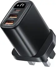 Multi-Port Fast Charging Block - Wall Charger with Multi-Port - 17W Portable Plug Adapter with Digital Display for Travel, Mobile Phones, Headphones, Smart Watches