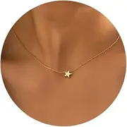 [Parency EU] Dainty Bar Necklace for Women,Gold/Silver Cute Delicate Disc Necklcace,Trendy Elegant Dot Fashion Necklace