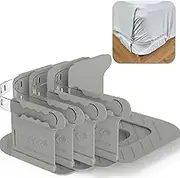 Bed Sheet Holder – Premium Lock Fitted Sheet Holder, Heavy-Duty Bed Sheet Fasteners, Secure Corner Straps for All Mattress Sizes, Easy to Install（Gray）