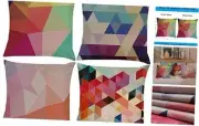 4 Pack Colorful Geometry Style Throw Pillow Covers Cases Square Decorative