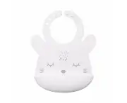 Tiny Twinkle - Silicone Roll-up Bib - White Bunny