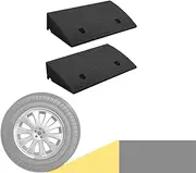 2 PCS Rubber Curb Ramp 2" 3" 4" 5" Rise Hight, Portable Threshold Ramps for Wheelchair Scooters Bike, Plastic Wheelchair Ramp W/Non-Slip Surface, Ideal for Garage Steps Sidewalk Doorway(Black,4cm/1.57