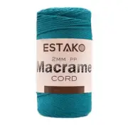 2 mm PP Polyester Macrame Cord 100% Polypropylene 1 Skein 3238 - Peacock Blue