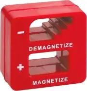 Demagnetizer and Magnetizer - Red - for Screwdrivers Tips, Screws, Drill Bits