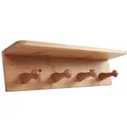 Classic Bamboo Wall Shelf Home Decor Organiser Hanger Storage Rack with 4 Hooks