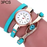 Women Lake Blue Gemstone Bracelet Watch - Eye Shape