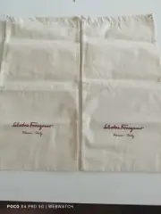 SALVATORE FERRAGAMO Dust Bag For Shoes Natural Drawstrings Italy New 41x20cm