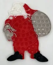 Santa Claus Bubble Push Pop Fidget Silicone Toy Kids Stress Relief 9” X 8”