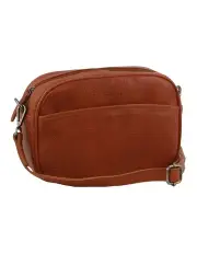 [Milleni] Nappa Leather Cross-Body Bag/Clutch in Cognac