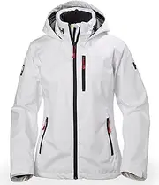 [Helly Hansen] Women's Standard Crew Hooded Waterproof Windproof Breathable Rain Jacket, 001 White, Medium