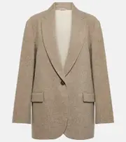 [Brunello Cucinelli] Brunello Cucinelli Single-breasted yak wool blazer AU 16 grey