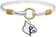 Sports Accessory Store Louisville Cardinals Two Tone Silver Gold Cuff Bangle Bracelet Charm Jewelry UL, 7.5 inches, Zinc