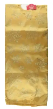 Christmas Tree Skirt 48" Round Satiny Gold w/ Sparkly Gold Snowflakes - NWT