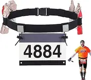 Race Number Belt | Resilient Reflective Triathlon Race Belts for Running - Race Number Belt with Energy Gel Hoops Adjustable Buckle for Cycling,