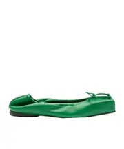 Jacquemus Bow Detailed Square-Toe Flats 38 green