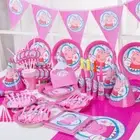 Peppa Pig Balloon Birthday Decoration Party Tableware Plate Table Cover Napkin