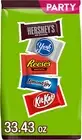 Hershey Assorted Chocolate Flavored Snack Size Candy Party Pack, 33.43 Oz