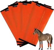 FOXLVDA Fly Boots for Horses Set of 4, Breathable Plastic Mesh Design, Horse Supplies for Reduce Stomping, Hoof Damage & Leg Fatigue (Orange)