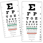 Snellen Plastic Eye Chart 20 Feet 22 x 11 inches EYE Exam Chart Pack of 2