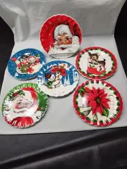Mr. Christmas "Follow the Magic" Set of 6 Ceramic 8” Dessert Plates New in Box