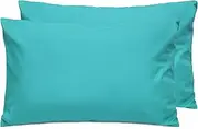 LINENOVA 2 Pack King Size Pillow Cases, 1200TC Brushed Microfiber Super Soft Pillowcases with Envelope Closure, Wrinkle, Fade and Stain Resistant Pillow Covers, 50x90cm - Teal