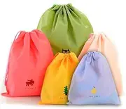 5 Pcs Waterproof Drawstring Bag Folding Sport Home Travel Storage Use,Drawstring Backpack,Waterproof Bag,Swim Bag,Sports Bag,Home travel storage usage.